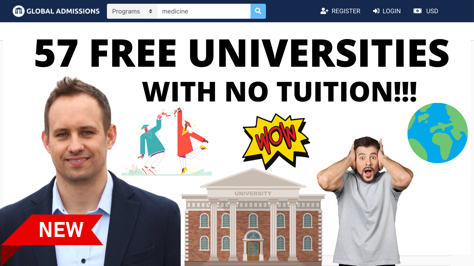 phd tuition free universities for international students