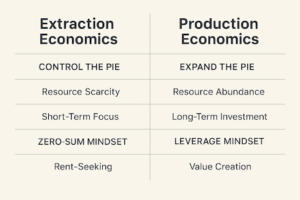 Extraction Economics to Production Economics